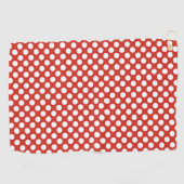 Rotweiße Polka-Dot Golfhandtuch (Horizontal)