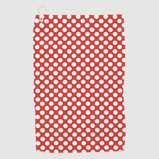 Rotweiße Polka-Dot Golfhandtuch (Vorderseite)