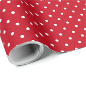 Rotweiße Polka Dot Spot Geschenkpapier (Rolleneckpunkt)