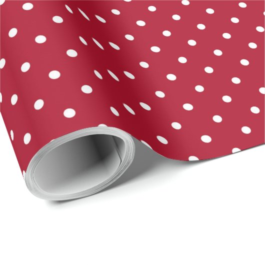 Rotweiße Polka Dot Spot Geschenkpapier (Rolleneckpunkt)