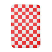 Rotweiße Schachtel-Karo-Muster Badematte (Vorderseite Vertikal)