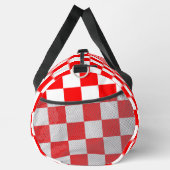 Rotweiße Schachtel-Karo-Muster Duffle Bag (Rechts)