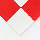 Rotweiße Schachtel-Karo-Muster Fleecedecke (Ecke)