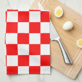 Rotweiße Schachtel-Karo-Muster Geschirrtuch (Viertel Falte)