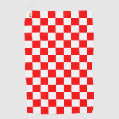 Rotweiße Schachtel-Karo-Muster Golfhandtuch (Vorderseite)