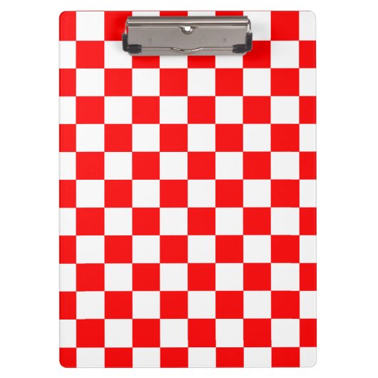 Rotweiße Schachtel-Karo-Muster Klemmbrett (Vorderseite)