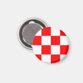 Rotweiße Schachtel-Karo-Muster Magnet (Vorderseite/Rückseite)