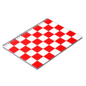 Rotweiße Schachtel-Karo-Muster Notizblock (Linke Seite)