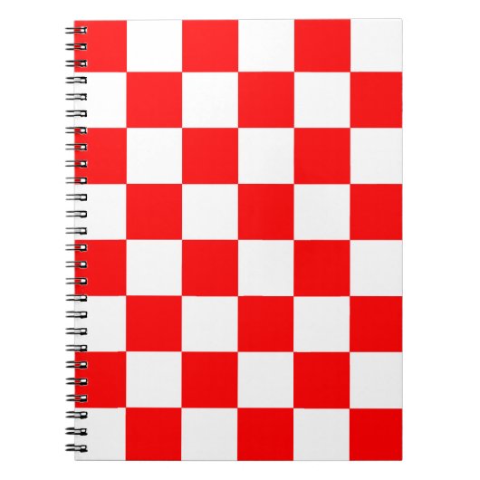 Rotweiße Schachtel-Karo-Muster Notizblock (Vorderseite)