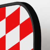 Rotweiße Schachtel-Karo-Muster Pickleball Schläger (Linke Seite)