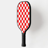 Rotweiße Schachtel-Karo-Muster Pickleball Schläger (Links)
