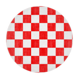 Rotweiße Schachtel-Karo-Muster Schneidebrett