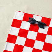 Rotweiße Schachtel-Karo-Muster Strandtuch (Beispiel)