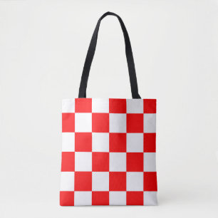 Rotweiße Schachtel-Karo-Muster Tasche