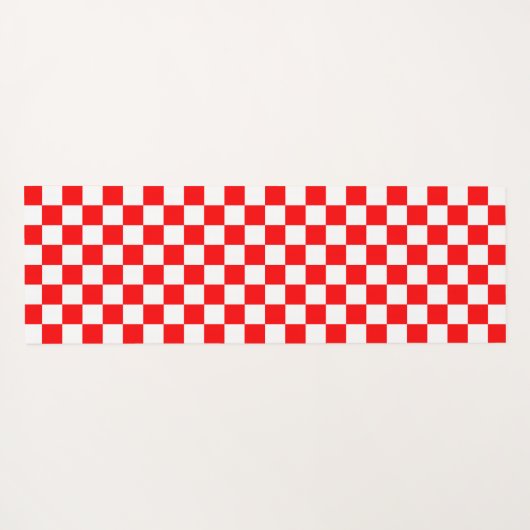 Rotweiße Schachtel-Karo-Muster Yogamatte (Rückseite (Horizontal))