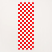 Rotweiße Schachtel-Karo-Muster Yogamatte (Vorderseite)