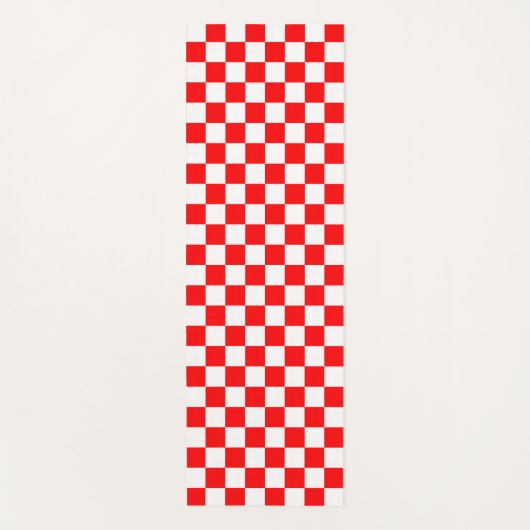 Rotweiße Schachtel-Karo-Muster Yogamatte (Vorderseite)