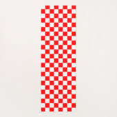 Rotweiße Schachtel-Karo-Muster Yogamatte (Rückseite)