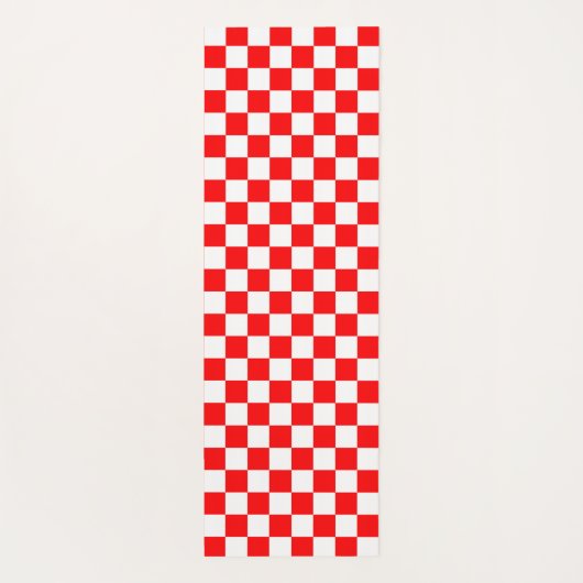 Rotweiße Schachtel-Karo-Muster Yogamatte (Rückseite)