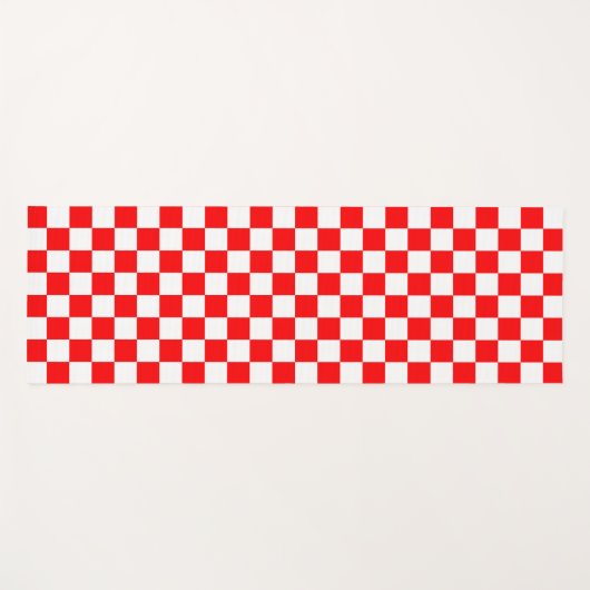 Rotweiße Schachtel-Karo-Muster Yogamatte (Vorderseite (Horizontal))