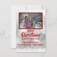 Rotweiße Schnee Glitzer Weihnachten Neujahr| FOTO