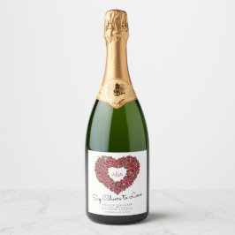 Rotweiße, schwarz-farbene Tulpenraupe Schaumweinetikett