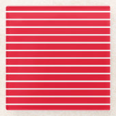 Rotweiße Streifen-Muster festes Party Glasuntersetzer (Vorderseite)