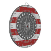 Rotweiße Streifen-Muster, Karkohlemonogramm Dartscheibe (Vorderseite Links)