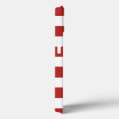 Rotweiße Streifen Muster, Navy Blue Monogram Case-Mate iPhone Hülle (Rückseite / Rechts)