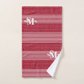 Rotweiße Unabhängigkeitsstars und Streifen Monogra Badhandtuch Set (Handtuch)