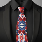 Rotweiße und blaue Kaleidoskopmuster Necktie Krawatte
