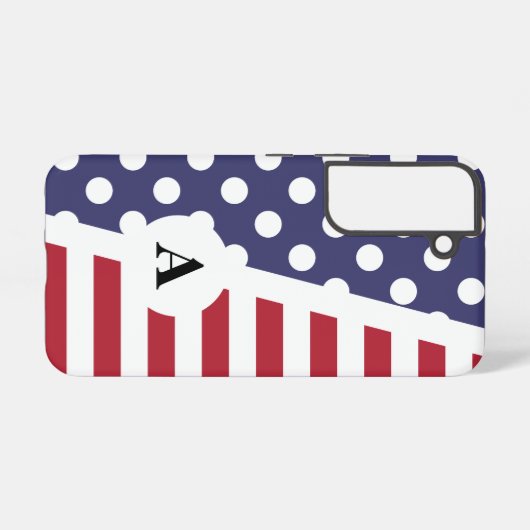 Rotweiße und blaue Polka Dot and Strip Pattern Samsung Galaxy Hülle (Rückseite (Horizontal))