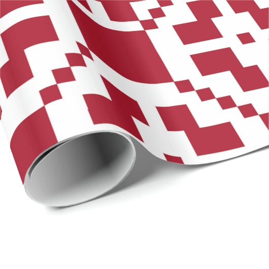 Rotweiße Weihnachtsmuster für Stricks Geschenkpapier (Rolleneckpunkt)