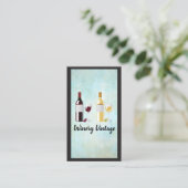 Rotweiße Weinflaschen Visitenkarte (Stehend Vorderseite)