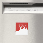 Rotweißer Hirschschschnee Magnet (In Situ (Geschirrspüler))