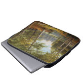 Rotwild am Waldteich Laptopschutzhülle (Vorne Knopf)