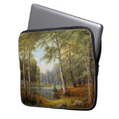Rotwild am Waldteich Laptopschutzhülle (Vorderseite Links)