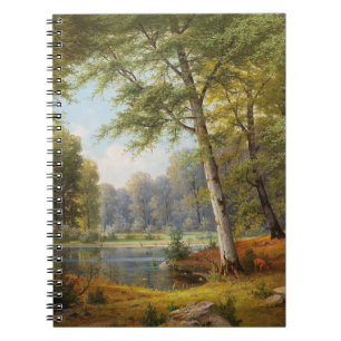 Rotwild am Waldteich Notizblock