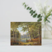 Rotwild am Waldteich Postkarte (Stehend Vorderseite)
