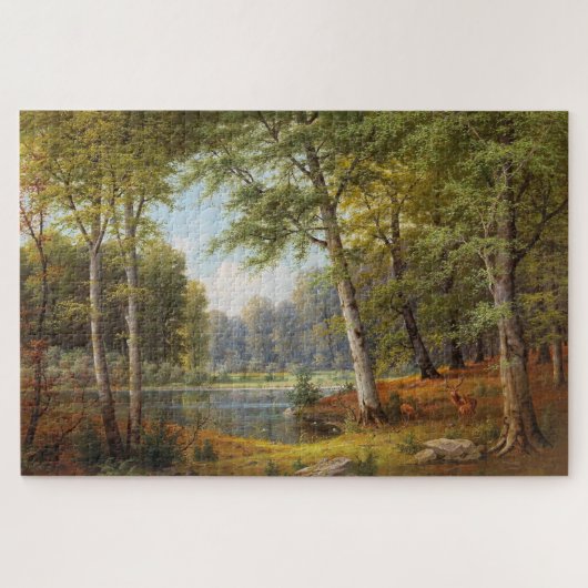 Rotwild am Waldteich Puzzle (Horizontal)