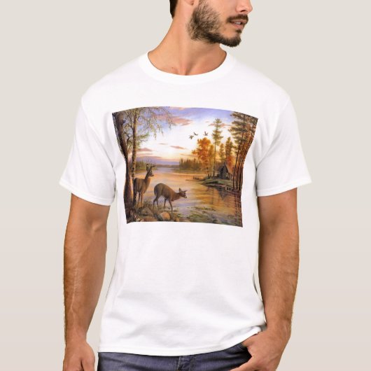 Rotwild an der See-Kabine T-Shirt (Vorderseite)