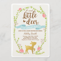 Rotwild-Babypartyeinladung Waldjungenblau