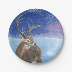 Rotwild (Cervus elaphus) Pappteller