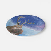 Rotwild (Cervus elaphus) Pappteller (Schrägansicht)