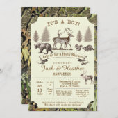 Rotwild, die Babyparty-Einladung jagen Einladung (Vorne/Hinten)