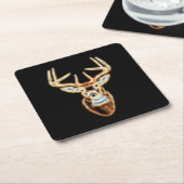 Rotwild-digitaler Energie-Hauptgeist Rechteckiger Pappuntersetzer (angewinkelt)