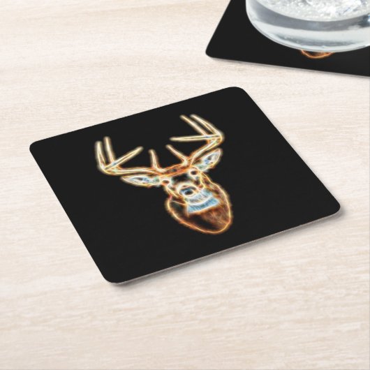 Rotwild-digitaler Energie-Hauptgeist Rechteckiger Pappuntersetzer (angewinkelt)