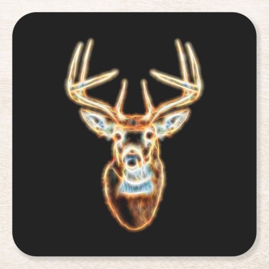 Rotwild-digitaler Energie-Hauptgeist Rechteckiger Pappuntersetzer (Vorderseite)