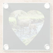 Rotwild Doe and Baby Deer Glass Untersetzer (Rückseite)