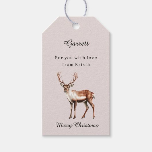 Rotwild-Elch-Weihnachten Geschenkanhänger (Vorderseite)